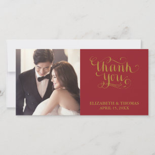 ELEGANT HANDSCHRIFTLICHE SCRIPT FOTO DANKEN SIE KA DANKESKARTE