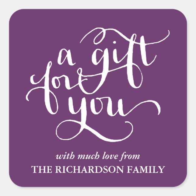 ELEGANT HANDSCHRIFTLICHE SCRIPT GIFT TAG STICKERS (Vorderseite)