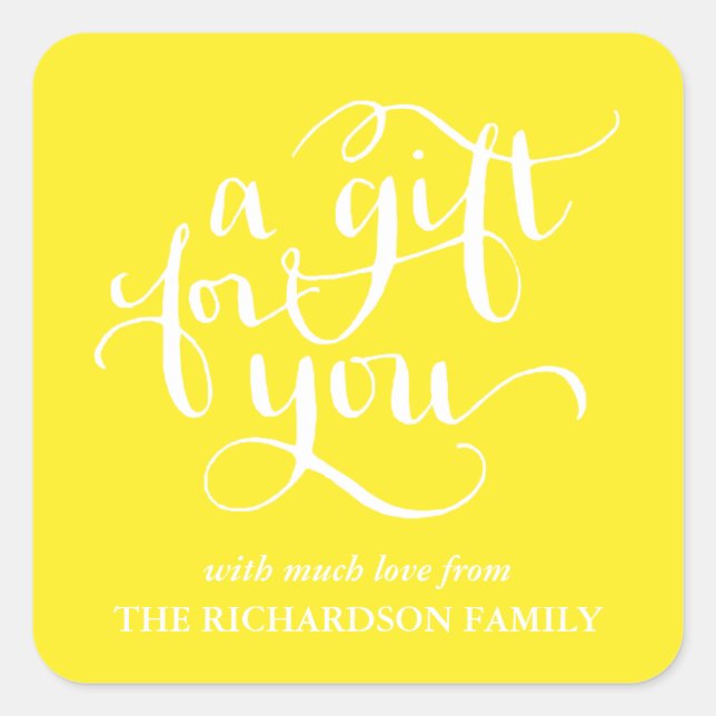 ELEGANT HANDSCHRIFTLICHE SCRIPT GIFT TAG STICKERS (Vorderseite)