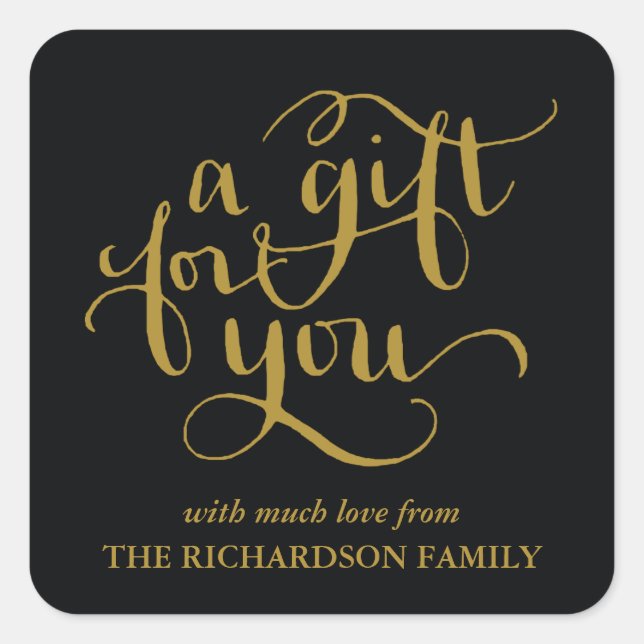 ELEGANT HANDSCHRIFTLICHE SCRIPT GIFT TAG STICKERS (Vorderseite)