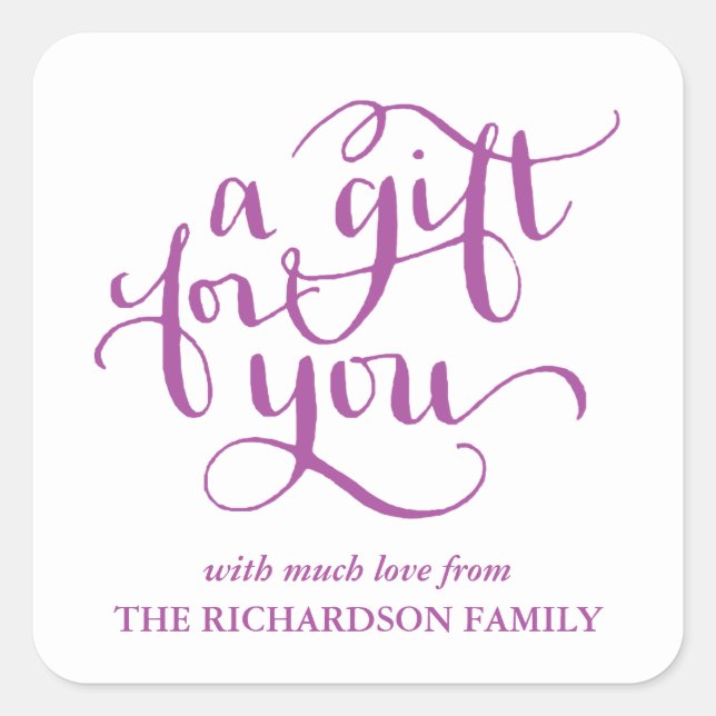 ELEGANT HANDSCHRIFTLICHE SCRIPT GIFT TAG STICKERS (Vorderseite)