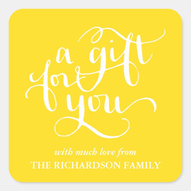 ELEGANT HANDSCHRIFTLICHE SCRIPT GIFT TAG STICKERS (Vorderseite)