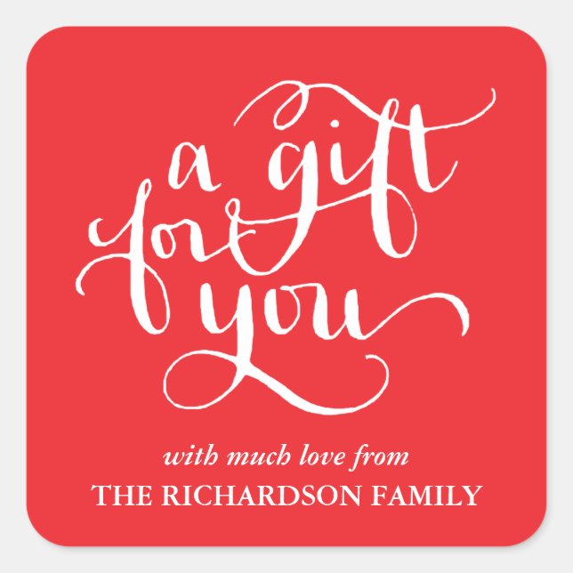 ELEGANT HANDSCHRIFTLICHE SCRIPT GIFT TAG STICKERS (Vorderseite)