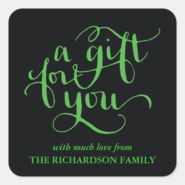 ELEGANT HANDSCHRIFTLICHE SCRIPT GIFT TAG STICKERS (Vorderseite)