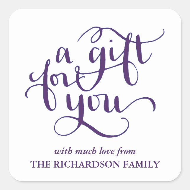ELEGANT HANDSCHRIFTLICHE SCRIPT GIFT TAG STICKERS (Vorderseite)