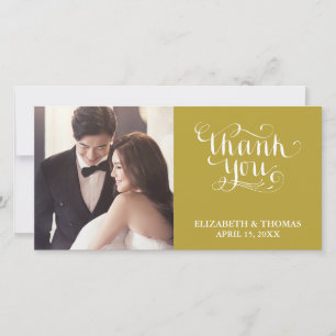 ELEGANT HANDSCHRIFTLICHE SKRIPT FOTO DANKSAGUNGSKA DANKESKARTE