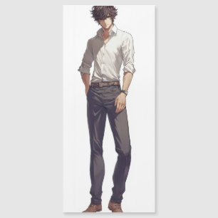 Elegant Handsome Anime Man Magnetkarte