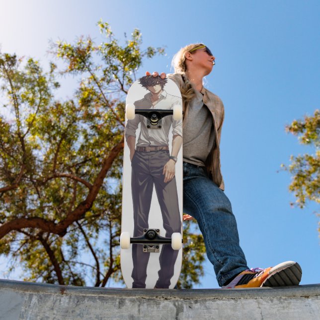 Elegant Handsome Anime Man Skateboard (Außenbereich 1)