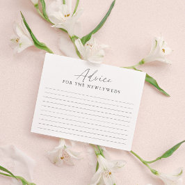 Elegant Handwritten Script Bridal Shower Advice Begleitkarte