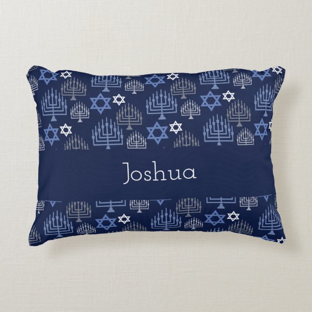 Elegant Hanukkah Holiday Pattern Dekokissen (Vorderseite)