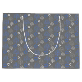 Elegant Hanukkah Holiday Pattern Große Geschenktüte