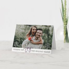 Elegant Hanukkah Joy Folded Foto Card Feiertagskarte