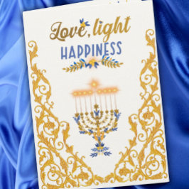 Elegant Hanukkah Menorah Karte
