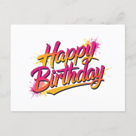 Elegant Happy Birthday Invitation Einladungspostkarte