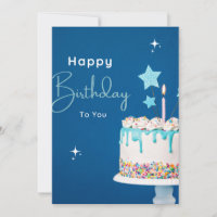 Elegant Happy Birthday Poster - Blue Theme