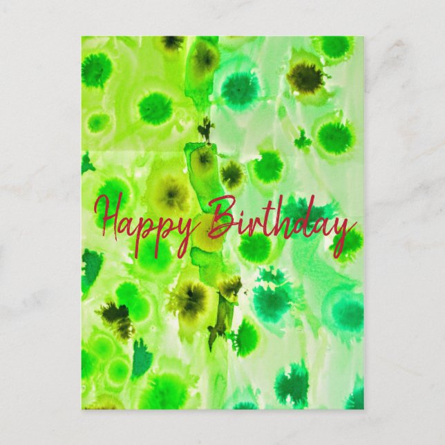 Elegant Happy Birthday Postkarte (Vorderseite)
