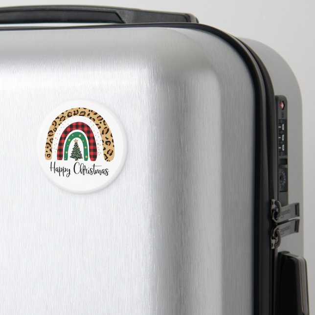 Elegant Happy Christmas Text Art Tree Magnet (In Situ (Gepäck))