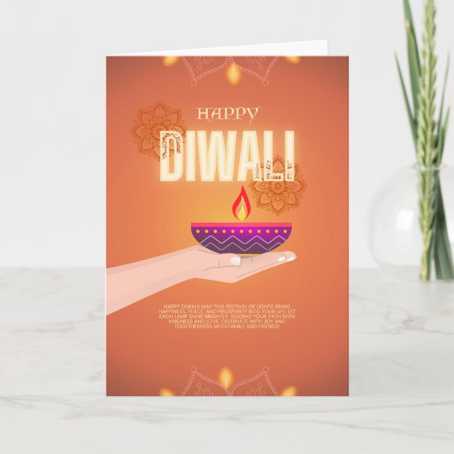 Elegant Happy Diwali Grußkarte Karte (Vorderseite)