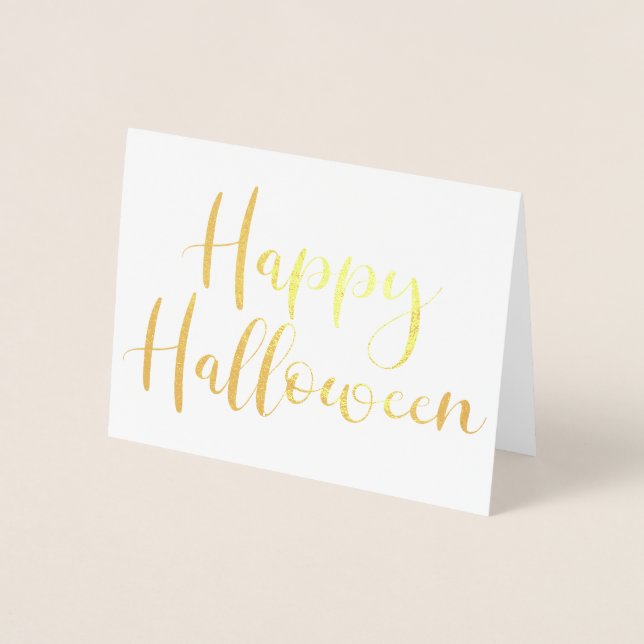 Elegant Happy Halloween Boo Typografie Folienkarte (Vorderseite)