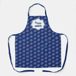 Elegant Happy Hanukkah Blue Menorah Muster Schürze