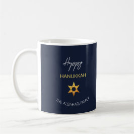 Elegant Happy Hanukkah Golden David Star Kaffeetasse