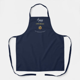 Elegant Happy Hanukkah Golden David Star Schürze