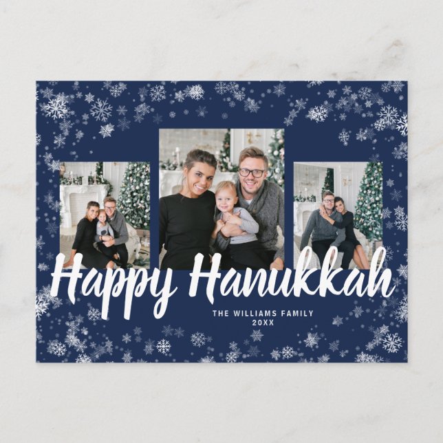 Elegant Happy Hanukkah Postcard Postkarte (Vorderseite)
