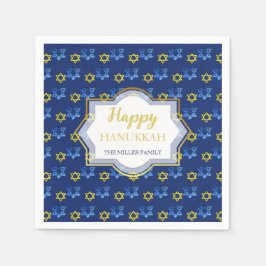 Elegant Happy Hanukkah Wasserfarbenstars von David Serviette