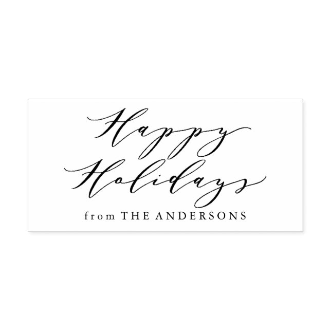 Elegant Happy Holidays | Briefmarke der Rücksendea Gummistempel (Prägung)
