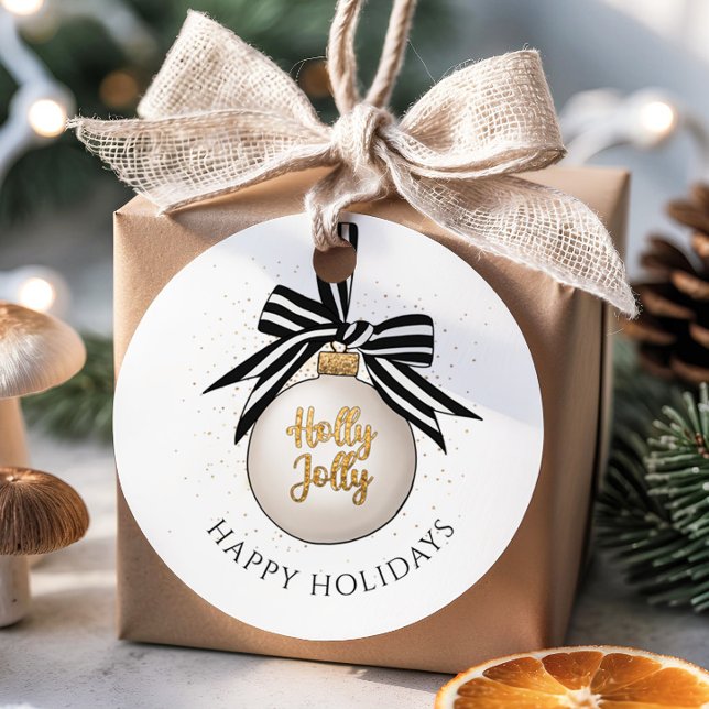 Elegant Happy Holidays Christmas Bauble Geschenkanhänger (Elegant Happy Holidays Christmas Bauble Favor Tags)