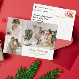 Elegant Happy Holidays Photo Christmas Card Feiertagskarte