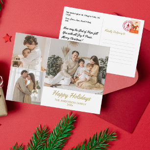 Elegant Happy Holidays Photo Christmas Card Feiertagskarte