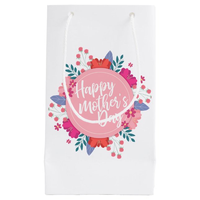 Elégant Happy Mère's Day Floral Wreath Cadeau Sac  (Devant)