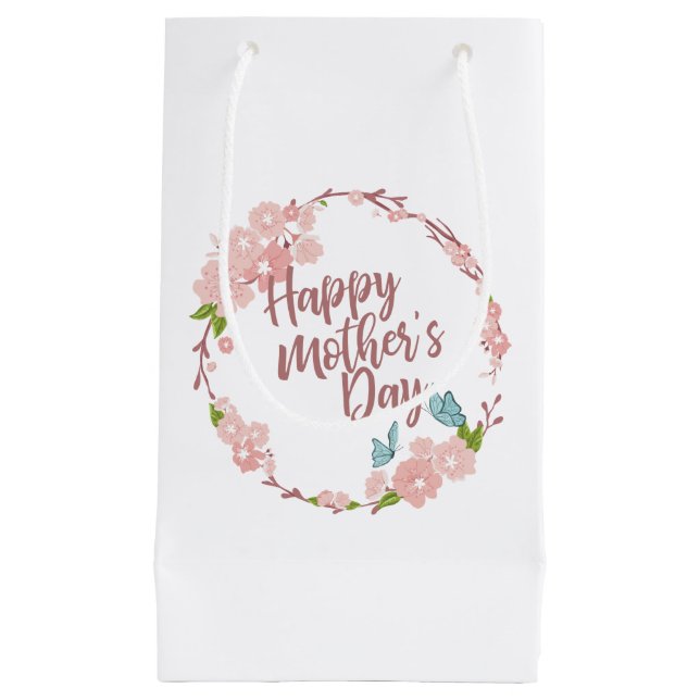 Elégant Happy Mère's Day Floral Wreath Cadeau Sac  (Devant)