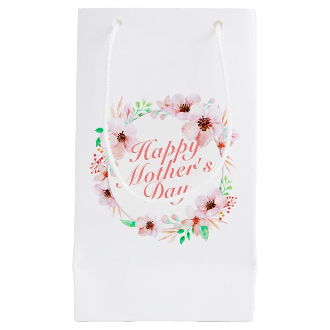 Elégant Happy Mère's Day Floral Wreath Cadeau Sac  (Devant)