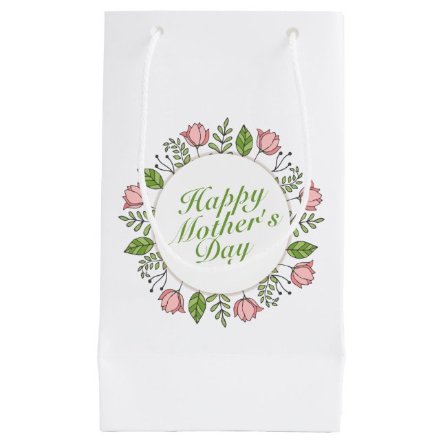 Elégant Happy Mère's Day Floral Wreath Cadeau Sac  (Devant)