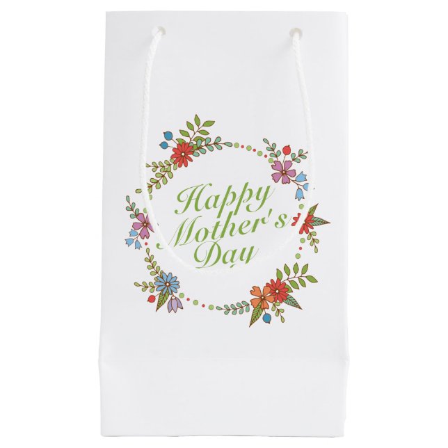 Elégant Happy Mère's Day Floral Wreath Cadeau Sac  (Devant)
