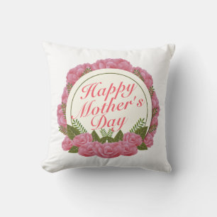 Elegant Happy Mother Day Floral Frame   Kissen