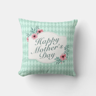 Elegant Happy Mother Day Floral Frame   Kissen