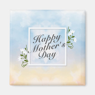 Elegant Happy Mother Day Floral Frame Magnet