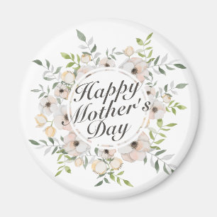 Elegant Happy Mother Day Floral Frame Magnet