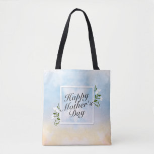 Elegant Happy Mother Day Floral Frame Tote Bag Tasche