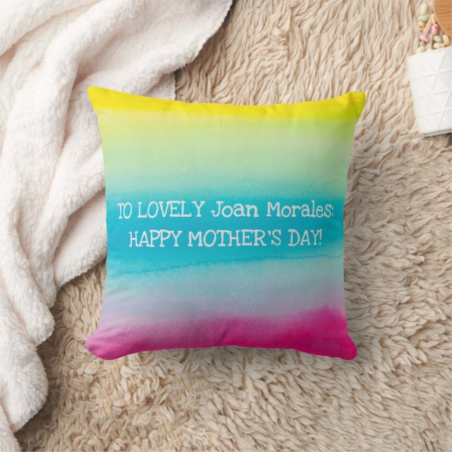 Elegant Happy Mother Day Name Date Künstlerisch be Kissen (Decke)