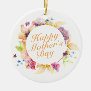 Elegant Happy Mother's Day Blumenrahmen Ornament