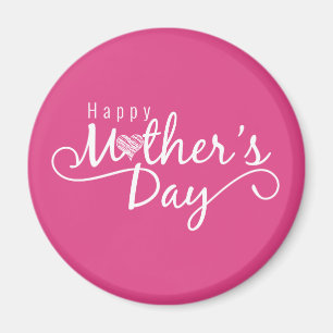Elegant Happy Mother's Day Calligraphy Magnet
