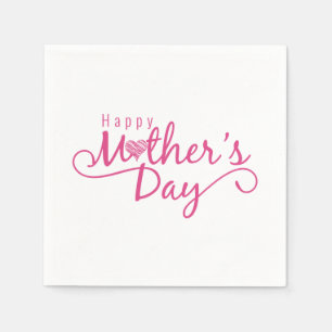 Elegant Happy Mother's Day Calligraphy Serviette
