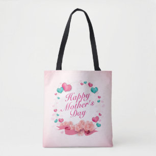 Elegant Happy Mother's Day Candy Hearts Tote Bag Tasche
