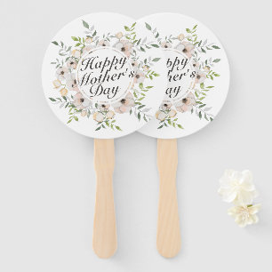 Elegant Happy Mother's Day Floral Frame Hand Fan Fächer