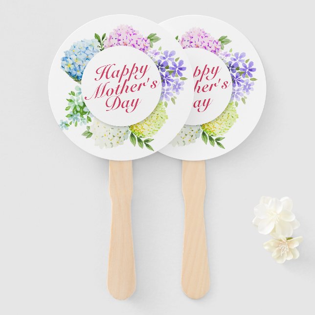 Elegant Happy Mother's Day Floral Frame Hand Fan Fächer (Vorne und Hinten)