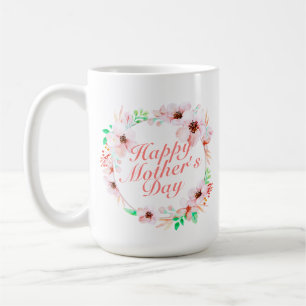 Elegant Happy Mother's Day Floral   Klassische Tas Kaffeetasse
